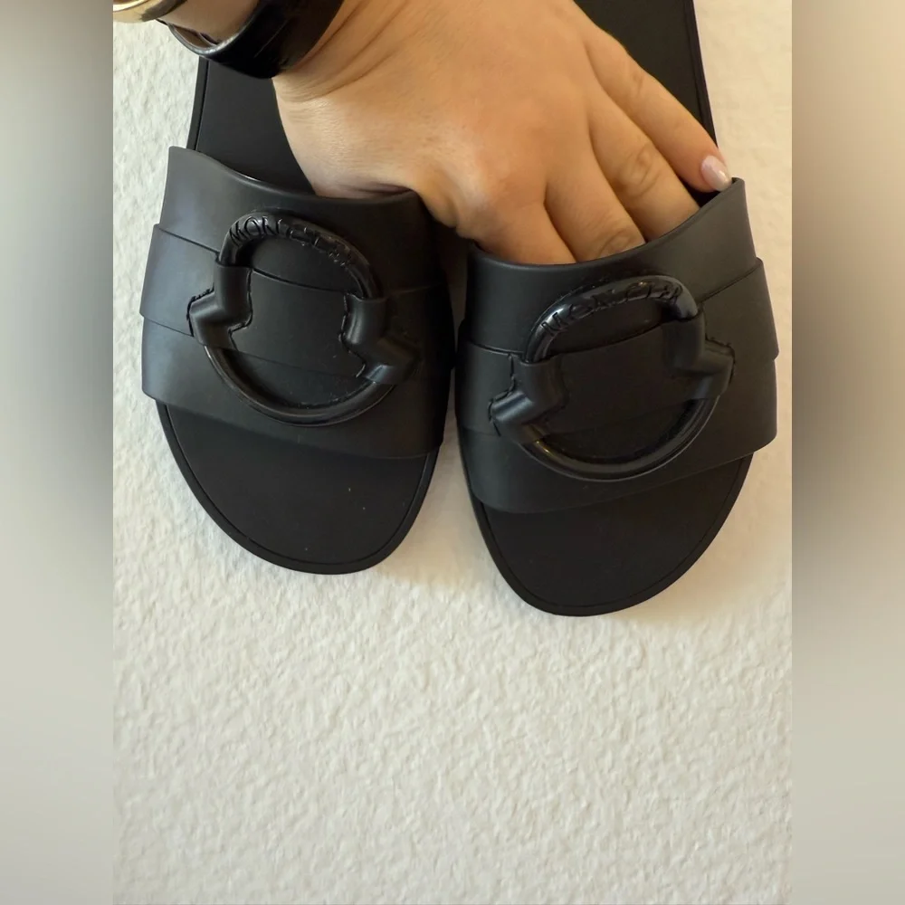 Moncler Women's Mon Slide Sandals, Black, Size 38, NWB!! - Picture 8 of 9